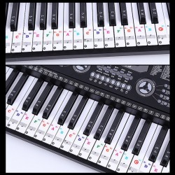 88 keys - Colourful piano notes - transparent keyboard stickersPiano