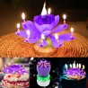 Lotusförmige drehbare Geburtstagskerze mit 8 kleinen Kerzen & Happy Birthday Lied