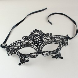Schwarze Spitzenaugenmaske - Party & Karneval - Maskeraden 2 Stück