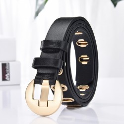 Fashionable leather belt with metal buckle & holesBelts