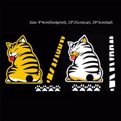 Cat moving tail & paws - 3D car sticker for rear windshield window wiper