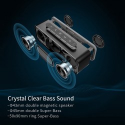 30W Bluetooth metal speaker with super bass - wireless 3D digital column