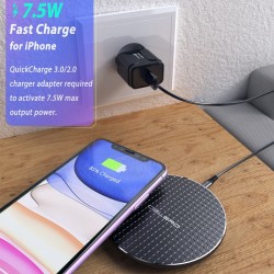 10W QI wireless charger - fast charging pad for iPhone - Samsung S20 - Note 10 Plus - Xiaomi MI 9