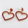 Heart shaped long earrings