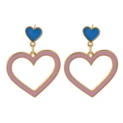Heart shaped long earrings