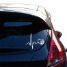 Heartbeat & pet footprint - vinyl car stickerStickers