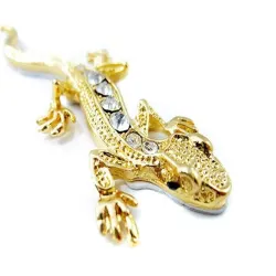 3D gold - crystal gecko - metal car stickerStickers