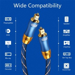 Toslink - OD6.0 - SPDIF - digital optical fiber audio cable - braided - 1m - 1.5m - 2m - 3m - 5m - 8m - 10m - 15m