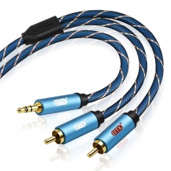 EMK RCA Cable 2RCA to 35 Audio Cable RCA 35mm Jack RCA AUX Cable for DJ Amplifiers Subwoofer Audio