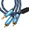 EMK RCA Cable 2RCA to 35 Audio Cable RCA 35mm Jack RCA AUX Cable for DJ Amplifiers Subwoofer Audio