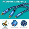 EMK 35mm Female to 2RCA Male Stereo Audio Cable Gold Plated for Smartphones MP3 Tablets Home The