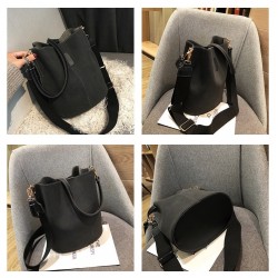 Messenger bag Women Bucket Shoulder Bag large capacity vintage Matte PU Leather lady handbag Luxury