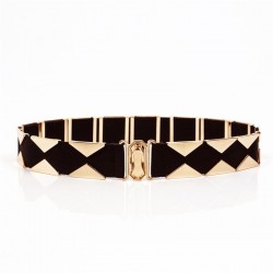 Elegant elastic belt with golden trianglesBelts