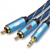 EMK RCA Cable 2RCA to 35 Audio Cable RCA 35mm Jack RCA AUX Cable for DJ Amplifiers Subwoofer Audio