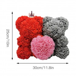 2020 new 25-35cm two rose bear artificial flower Valentines Day gift for girlfriend wife rose decor
