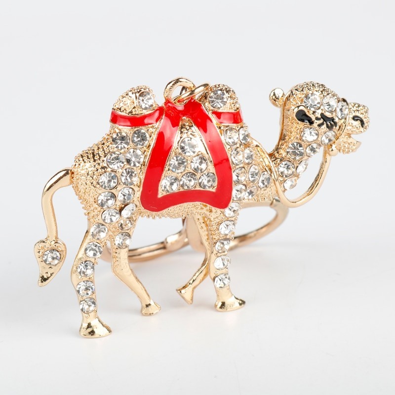 Crystal & gold camel - keychainKeyrings