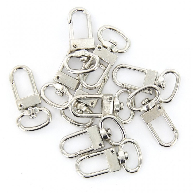 10 Pcs High Quality Swivel Carabiner Hook Silver Color Key Chains Sleutelhanger Key Ring 18mm x 33 m