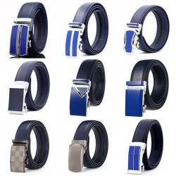 Genuine leather belt with automatic buckle - blueBelts