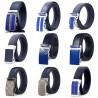 Genuine leather belt with automatic buckle - blueBelts