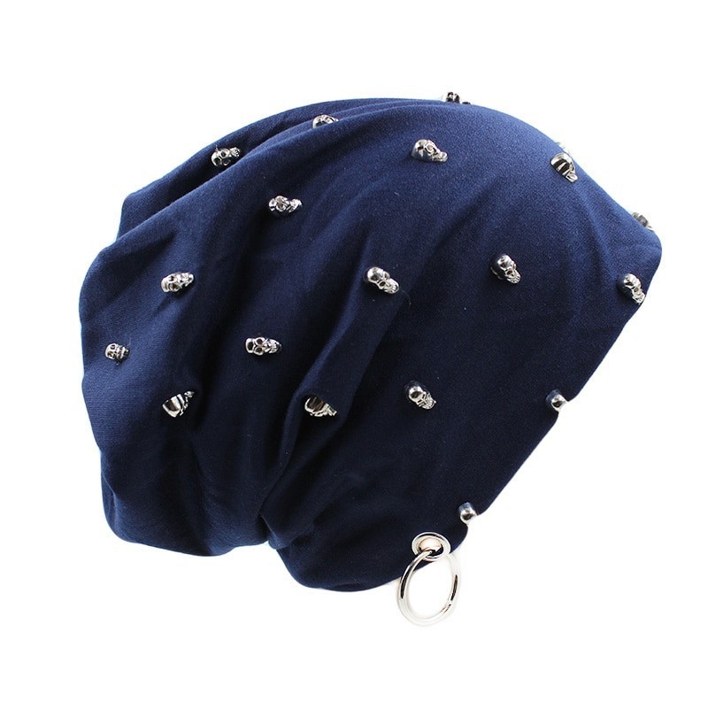Casual cotton hat with skull and silver ringHats & Caps