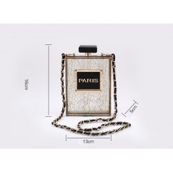 new transparent acrylic elegant perfume bottle bag - vertical style square bag - party gown dinner bag female