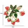 Strawberries with leaves - an elegant crystal broochBrooches