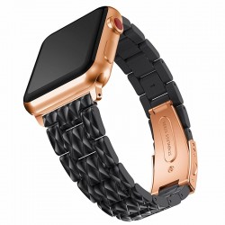 resin strap for apple watch band link bracelet watchband for iwatch - 4/3/2 iwatch bands rose red steel buckleAccessories