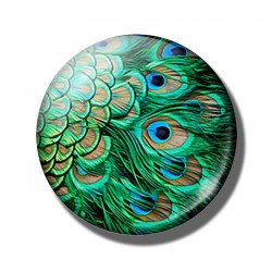 peacock refrigerator sticker - magnetic peafowls fridge magnet memo 30mm round glass gemstoneDecoration
