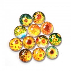 Küche Kühlschrank Aufkleber - rundes Glas Sonnenblume Muster Kühlschrank Magnet Aufkleber