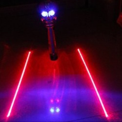 skull head shape cycling bike bicycle 2 laser beam and 5 led rear tail light - safety bicycle rear lightLights
