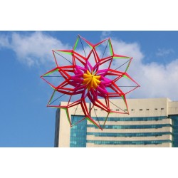3D flower shape kite with handle and line - 150 cm diameterKites