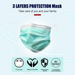 Einweg Gesichts-/Mundmasken - 3 Schicht - Antistaub - antibakteriell - premium green