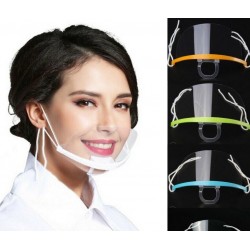 10 Stück - transparente Mundmaske - anti-fog & -saliva - Kunststoff Mundschild - Lippenlesung