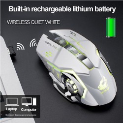 Kabellose optische Gaming-Maus - wiederaufladbar - leise - LED hinterleuchtet - ergonomisch