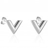 V pattern stud earrings - stainless steelEarrings