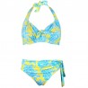 Floral print bikini set with push up - high waist