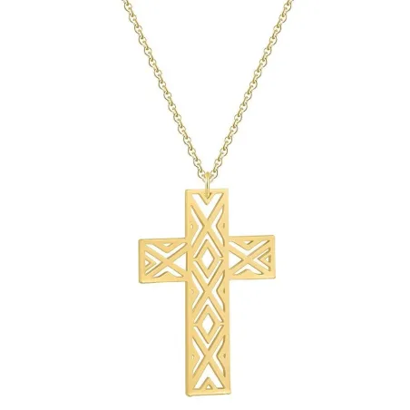 Hohlkreuz mit Halskette - Edelstahl