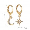 Crystal moon & star - gold & silver earringsEarrings