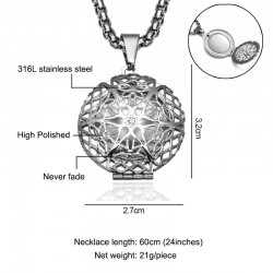 Hollow-out round ball - photo frame - necklaceNecklaces