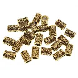 Viking Runes Metal Spacer Beads - 24pcs/SetHair clips