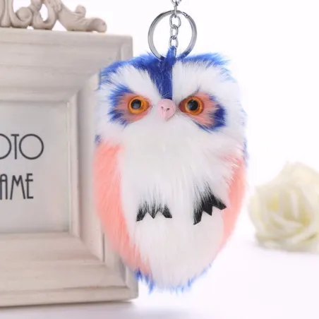 Fluffy Owl - Pelz Schlüsselanhänger