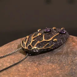 Zirconia Stone Necklace - BlackNecklaces