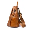 Casual Ledertasche - Krokodilhautdesign - braun / schwarz - Rucksack