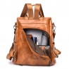 Casual leather bag - crocodile skin design - brown / black - backpackBackpacks