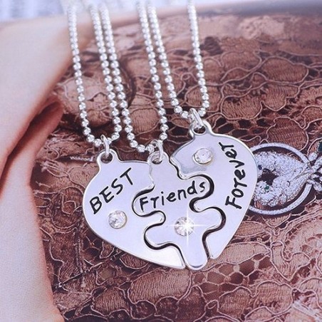 3Pcs Best Friends Forever Necklace Set - HeartNecklaces