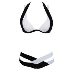 Schwarzer und weißer Badeanzug - bikini set