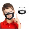 Kinder Gesichtsmaske mit abnehmbarem Augenschild - sichtbarer Mund - wiederverwendbar - waschbar
