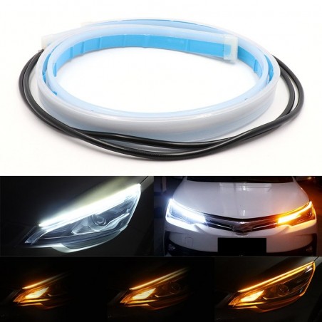 Dual colour led strip light - 2pcs - white & yellow - carLights & lighting