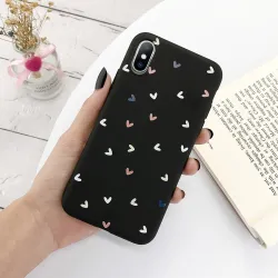 Silikonhülle für iPhone - Rückendeckung - Liebe Herzen