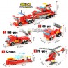 Fire Truck - Auto - Hubschrauber - Boot - 4 in 1 Bausteine Set - 348pcs - Kinder - Spielzeug